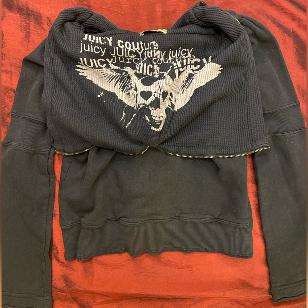 Juicy couture zip up sweatshirt sz L black